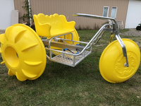 Triciclo Acuático para 2 Personas con Tres Ruedas Grandes de PE y Marco de Aluminio Resistente a la Corrosión para el Mar