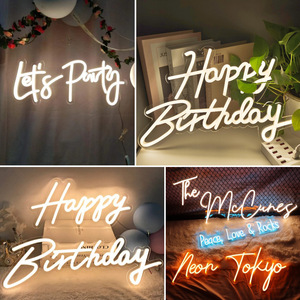 Letrero Luminoso LED de Neón con la Frase 'Feliz Cumpleaños', Decoración de Escena de Cumpleaños, Luz Decorativa Creativa, Luz de Ambiente - Product Image 3