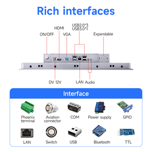 Công nghiệp màn hình cảm ứng máy tính <span class=keywords><strong>10</strong></span>.1 "13.3" 15 "15.6" Windows <span class=keywords><strong>10</strong></span> IPC Bảng điều chỉnh PC cho kiosk ATM nhà máy tự động hóa Windows Linux OS - Product Image 5