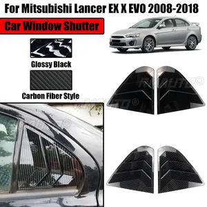 Persiana para Ventana de Coche para Mitsubishi Lancer EX X EVO 2008-2018, Cubierta de Rejilla de Ventilación Lateral Trasera, Estilo Fibra de Carbono, Accesorios para Auto - Product Image 1