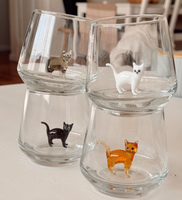 Figurine de chat 3D mignonne, tasse en verre, verre borosilicate haute résistance, résistant à la chaleur, passe au lave-vaisselle, couleur personnalisée, réutilisable, souvenir de Noël