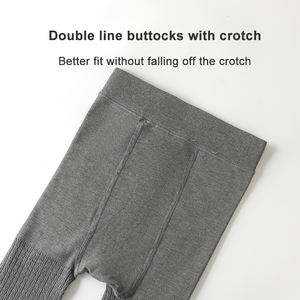 शरद ऋतु सर्दियों की लड़कियों की काली ऊन-पंक्तिबद्ध लेगिंग मध्यम बड़े नृत्य को बच्चों के लिए सफेद पेंटीहोज ठोस मोटा - Product Image 4