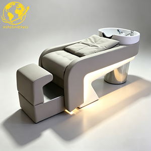 Nuevo Sillón <span class=keywords><strong>de</strong></span> Cerámica Moderno <span class=keywords><strong>para</strong></span> Lavado <span class=keywords><strong>de</strong></span> Cabello en Baño con Reposapiés Ajustable y Funciones <span class=keywords><strong>de</strong></span> Masaje Spa - Product Image 3