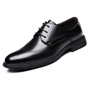 Chaussures habillées Brock Oxfords pour hommes en cuir véritable à bout pointu, à lacets, respirantes, pour mariage printanier - Product Image 5