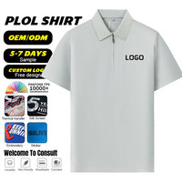 Kaos Polo Golf Desain Cetak Logo Kustom Pasokan Pabrik OEM, Seragam Resleting Bisnis, Kaos Polo Pria Bahan Nilon Spandex