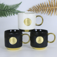 Ensemble de tasses à café en céramique côtelée avec logo personnalisé, vente en gros, avec boîte cadeau de luxe, OEM ODM, cadeau promotionnel d'entreprise