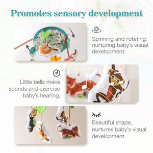 <span class=keywords><strong>Mobile</strong></span> de <span class=keywords><strong>lit</strong></span> bébé en peluche avec hochets sensoriels et anneaux de dentition de qualité alimentaire, motif animaux de la <span class=keywords><strong>jungle</strong></span>, cloche de <span class=keywords><strong>lit</strong></span> douce pour nouveau-né - Product Image 2