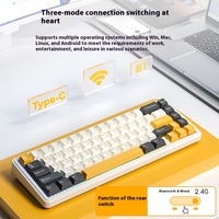 AULA F65 Clavier mécanique à trois modes personnalisé 4000mAh sans fil E-Sports Gaming Side-Graved Keycaps Gradient Blue Keyboard