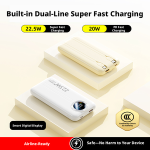 Batería Externa Portátil de <span class=keywords><strong>20000mAh</strong></span> con Pantalla Digital, Carga Rápida de 22.5W, Batería de Litio-Polímero con Cables, Tendencia 2026 - Product Image 6