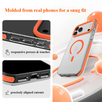 Étui rigide en acrylique magnétique moulé avec précision, coussinets internes en TPE antichoc pour iPhone 15 16 17 18 Pro Max
