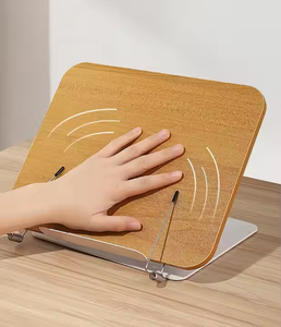 Supporto per Laptop in Alluminio con Base Girevole a 360 Gradi ° Pannello Imitazione Legno, Tavolette Ergonomiche Rialzate - Product Image 1