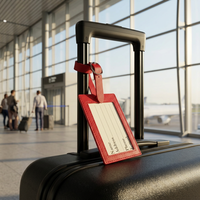 Étiquette de bagage en cuir PU opaque style carte d'embarquement, logo personnalisé multicolore en relief, cadeau promotionnel d'entreprise en gros pour les voyages
