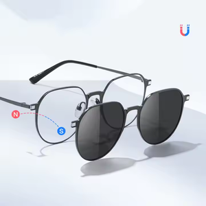 Best Selling Square Black Day and Night <strong>Glasses</strong> Magnetic Mirror Traveling Sunglasses TAC Polarized Sunglasses for Men - Product Image 2