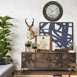 Orologio <span class=keywords><strong>da</strong></span> <span class=keywords><strong>parete</strong></span> con numeri romani a pastella in stile antico <span class=keywords><strong>da</strong></span> 20 pollici con decorazioni impermeabili <span class=keywords><strong>da</strong></span> esterno <span class=keywords><strong>per</strong></span> la <span class=keywords><strong>cucina</strong></span> domestica del Patio - Product Image 5