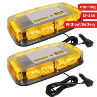 Support magnétique universel pour toit de voiture, barre lumineuse d'urgence à LED ambre et blanche de 12 pouces avec 48 LED, pour camions à charrues, lumière d'avertissement