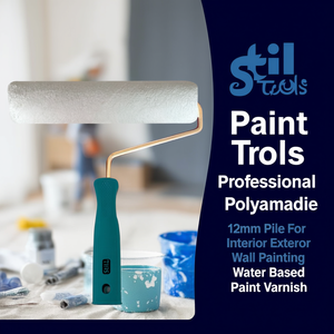 Rouleau à peinture professionnel 12 mm, poils en polyamide, pour peinture murale intérieure et extérieure, peinture à base d'eau - Product Image 3