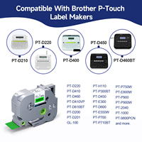 Ruban adhésif laminé noir sur vert compatible TZe-751 TZ751 24 mm pour imprimante Brother P Touch
