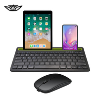 LVKIDRON Mini inalámbrico silencioso para teclado Combo delgado portátil para Apple iPad iPhone Android Tablet y teléfono