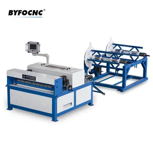 Byfo cnc máquina de dução automática, fabricada em maaneng, folha de metal, bobina de fabricação, equipamento de tubulação de ar quadrado automático, linha ii