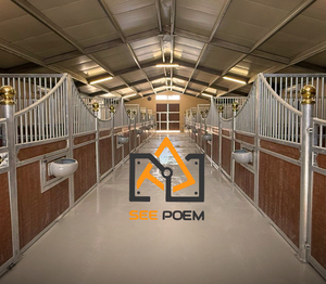 Бамбуковая горячеоцинкованная сталь, 12 футов, роскошное Европейское оборудование для конюшен, конюшня, коробка с алюминиевым питателем - Product Image 3