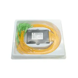 معدات ألياف بصرية 1260 إلى 1650nm ftth الألياف البصرية plc الفاصل 1x64 plc 1x16 الألياف فاصل بصري مع مربع