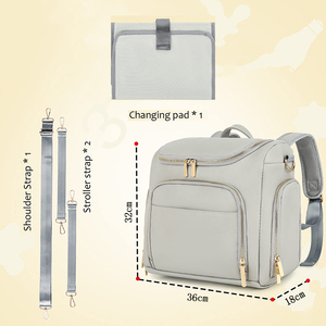 Útil conjunto de bolsas de pañales para bebés, bolsa de pañales de cuero PU, <span class=keywords><strong>mochila</strong></span> grande de maternidad, <span class=keywords><strong>mochila</strong></span> para mamá, guardería con cambiador - Product Image 2