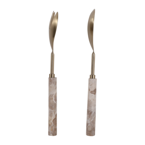Set di posate moderne con manici in marmo per decorazioni da cucina e accessori essenziali per l'intrattenimento - Product Image 3