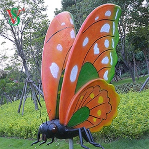 Decoración de Jardín para el Hogar, Escultura Grande de Fibra de Vidrio Artificial Realista, Accesorios Luminosos, Hermosa Estatua de Mariposa con Soporte - Product Image 5