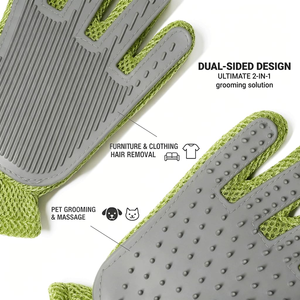 Gant de toilettage pour animaux domestiques (chiens et chats) – Écologique, autonettoyant, élimination des poils en un clic, brosses en TPE et ABS réutilisables pour tapis, meubles et canapés - Product Image 3