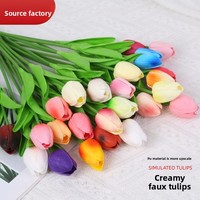 Aierflorist Mini Tulipe Artificielle en PU, Fleur à l'Aspect Réel, Décoration d'Intérieur, Accessoires de Photographie de Mariage, Fleurs Artificielles en Gros pour la Décoration