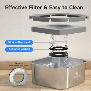 Tanque de agua grande de acero inoxidable de 4l al por mayor de fábrica para perros y gatos, cuenco para perros a prueba de salpicaduras para beber lentamente sin derrames - Product Image 3