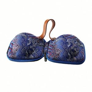 Estuche Rígido Portátil de Viaje para Juego de Té, Diseño Nuevo, EVA, Bordado Chino - Product Image 1