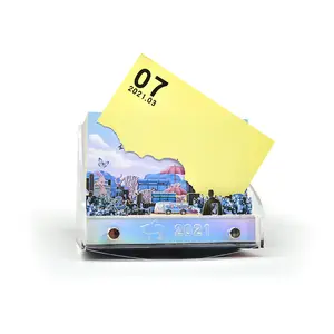 Custom Design Cardboard Monthly Desk Calendar Anaglyph Printing Custom Logo Printing 2023 Table Desk Calendar