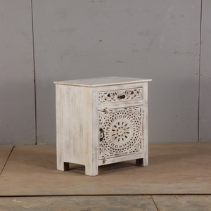 Mesa de Noche de Madera con Acabado Liso y Cajón de Almacenamiento, Mueble Elegante para Dormitorio, Ideal para Hoteles, Apartamentos y Hogares, Suministro al por Mayor - Product Image 2