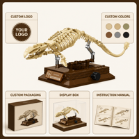 Ensemble de blocs de construction dinosaures à queue longue personnalisés, jouets éducatifs pour enfants, modèle d'exposition de fossiles, OEM, marque privée, vente en gros, cadeau