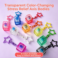 Porte-clés anti-stress unisexe en plastique avec interrupteur mécanique, capuchon de touche et lumière LED, modèle Single Star