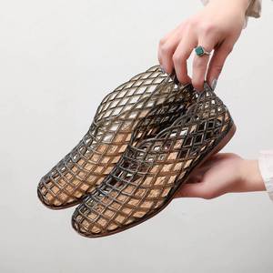 Summer Spring Winter Round Toe <b>Clear</b> Hollow <b>Jelly</b> PVC Ladies Fashion Roman Casual Outdoor Slip-On Sandal Shoes - Product Image 3