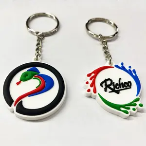 Promosi Desain terbaru gantungan kunci Keyring huruf logo perusahaan epoxy Pvc timbul 3d