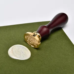Antique Colors Sealing Wax Stamp Custom Wax Stamp Handle Round Brass Head For Invitation Wedding