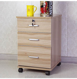 Three Drawers White <strong>Bedside</strong> <strong>Table</strong> - Product Image 2
