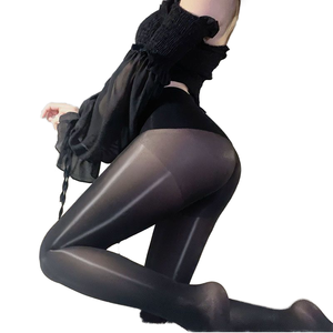 Calze Aurora nere lucide Leggings da donna lisce setose e lucide collant stile sottile Sexy collant a olio per cavalli con motivo solido - Product Image 6