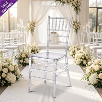 Chaises en plastique transparentes pour mariage, banquet, événement, chaise Chiavari Napoléon en acrylique pour fête en plein air