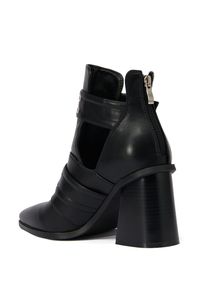 Fábrica 2025 nuevos <span class=keywords><strong>Botines</strong></span> de tacón alto en negro botas de mujer botín de hebilla de hardware metálico plateado - Product Image 3