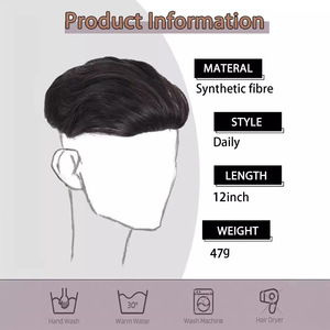 Perruque pour <span class=keywords><strong>homme</strong></span>, postiche capillaire naturel, invisible et sans couture, avec mécanisme de coiffage arrière, pour un look élégant - Product Image 4