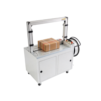 Machine de cerclage entièrement automatique pour cartons avec courroie PP 9/12/15 mm, convoyeur à rouleaux et moteurs pour ligne d'emballage
