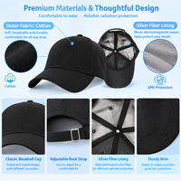 Casquette de baseball personnalisée avec doublure en fibre d'argent anti-ondes électromagnétiques pour hommes et femmes, protection 5G WiFi au bureau