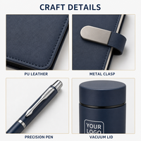 Ensemble cadeau de carnet en cuir PU A5 avec logo personnalisé, fermoir magnétique, stylo et tasse isotherme pour réunion d'affaires, souvenir d'entreprise
