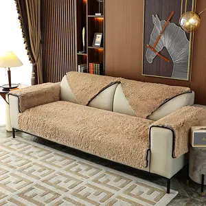 Living Room I Shape Furniture Sets Modern Sofa Slip Imitate Zoo Plush Soft Polyester Fabric Non Slip Sofa Cover