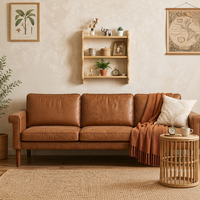 Étagère murale en bois à trois niveaux, cloison flottante ondulée, présentoir décoratif de style rustique