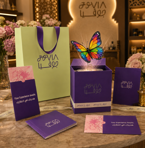 Boîte cadeau de luxe arabe sur mesure avec effet surprise papillon volant pour parfum et bijoux, avec sac en papier et kit de rubans assortis - Product Image 2